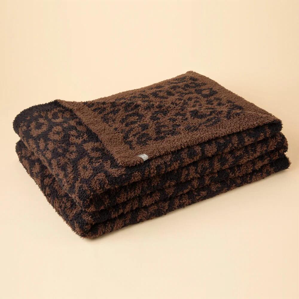 NEW SOFTIES marshmallow leopard blanket in wild espresso